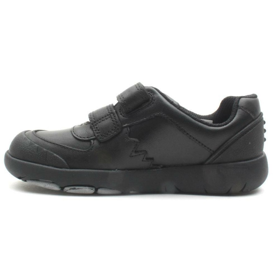 Kids Clarks | Rex Pace Velcro Shoe - Black G