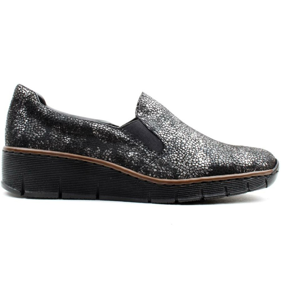 Women Rieker | 53766 Slip On Shoe - Black