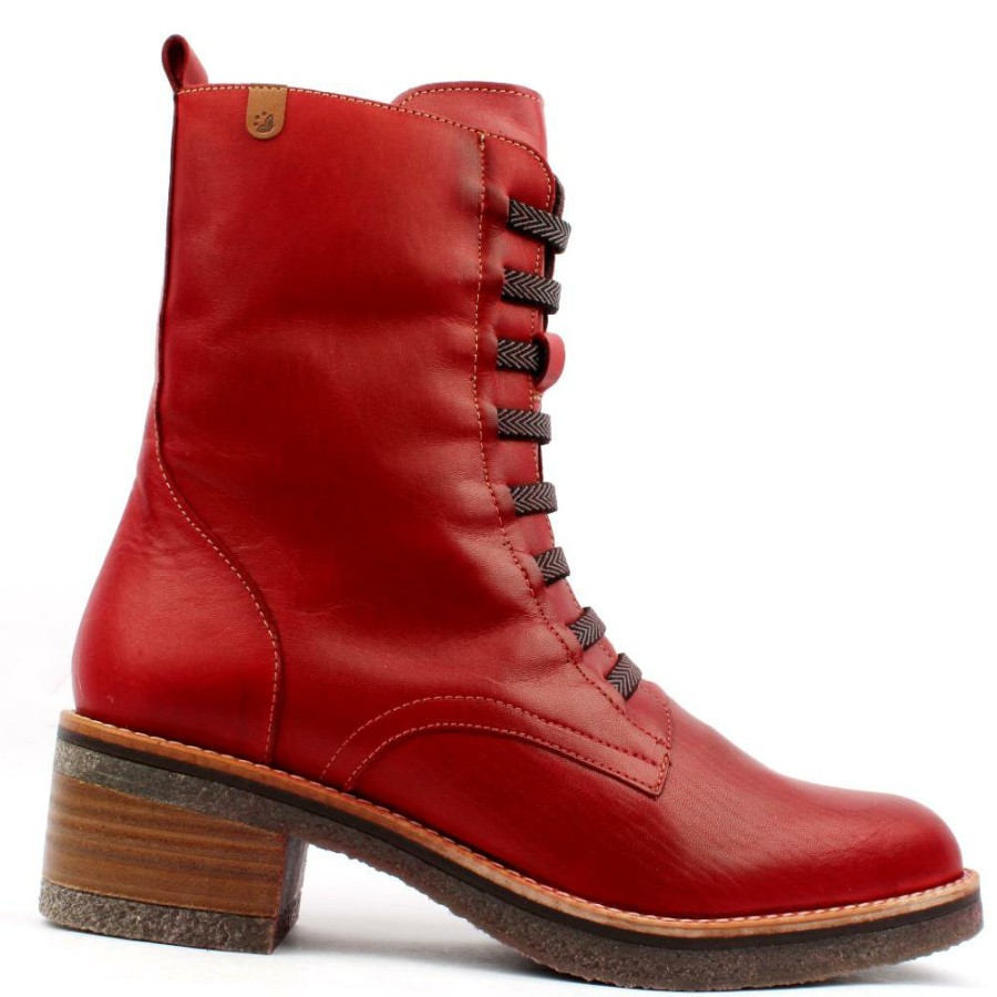 Women Valerias | 9550 Laced Boot - Red