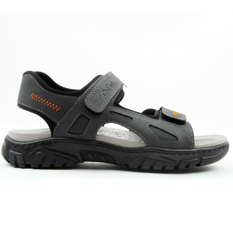 Men Rieker | 22761 Velcro Sandal - Grey