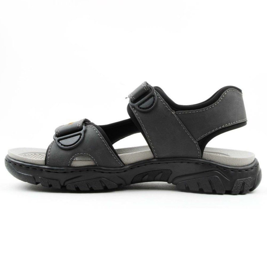 Men Rieker | 22761 Velcro Sandal - Grey