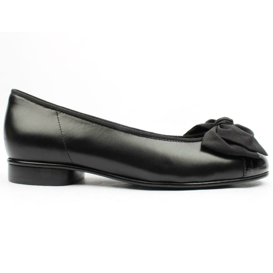 Women Gabor | 05106 Bow Pomp - Black Leather