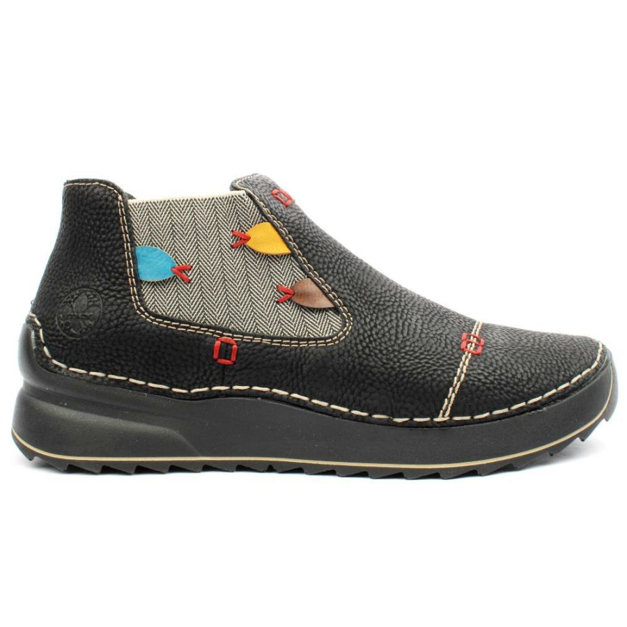 Women Rieker | 51592 Gusset Boot - Black Multi