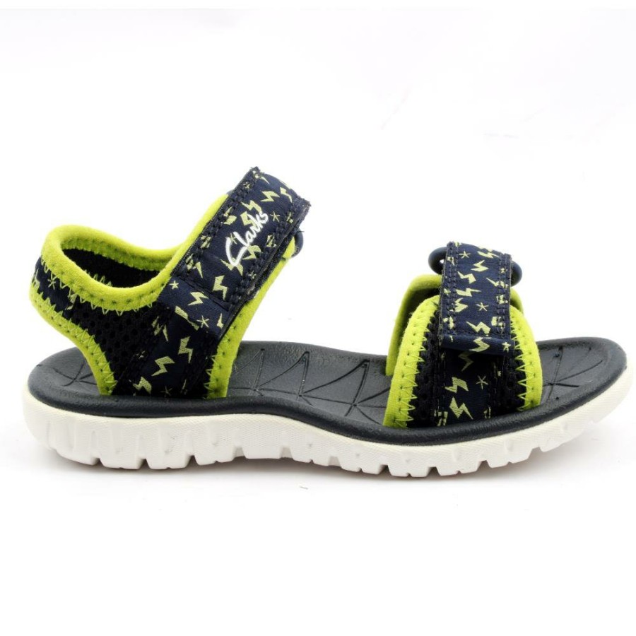 Kids Clarks | Surfing Tide K Junior Sandals - Navy Multi G