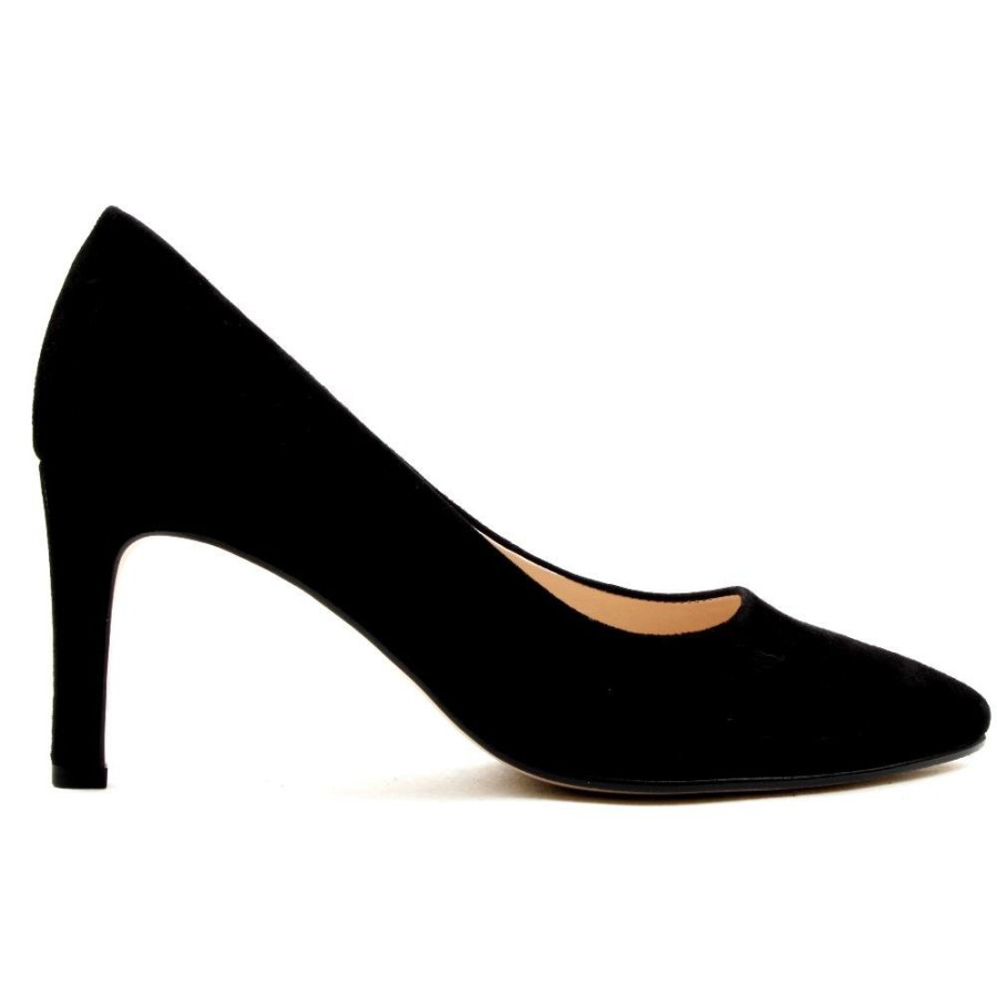 Women Gabor | Gab380 Court Shoe - Black Suede