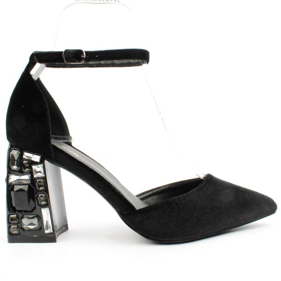 Women Menbur | 24359 Block Heel Shoe - Black