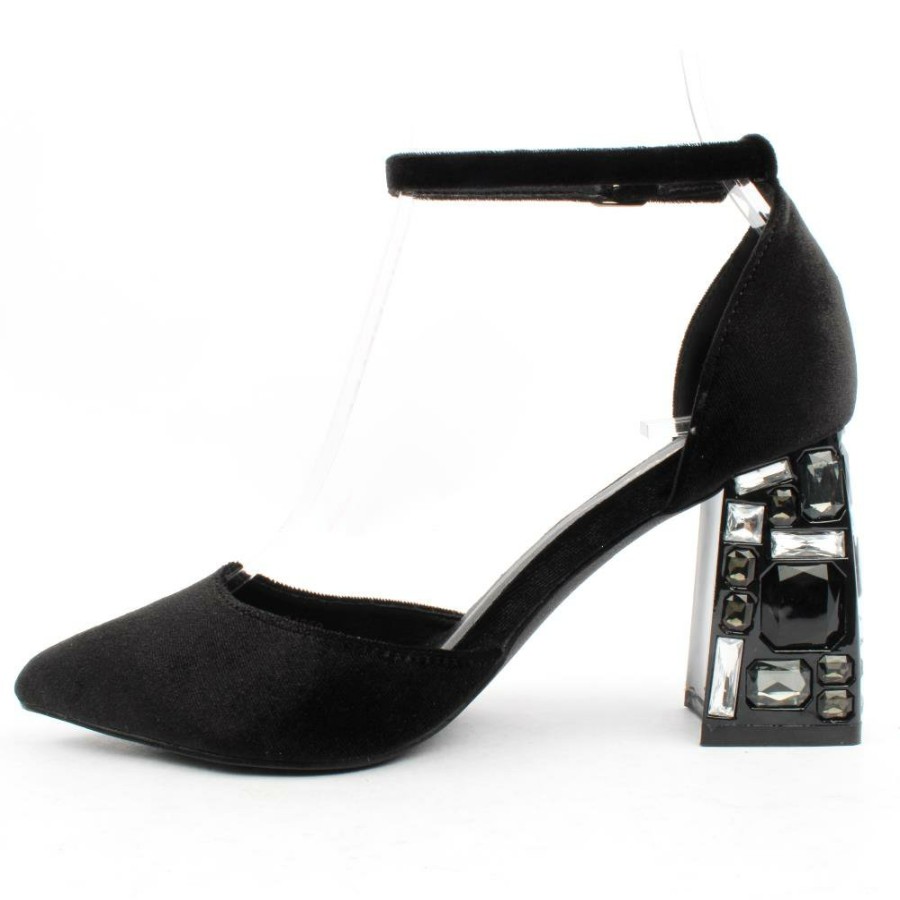 Women Menbur | 24359 Block Heel Shoe - Black