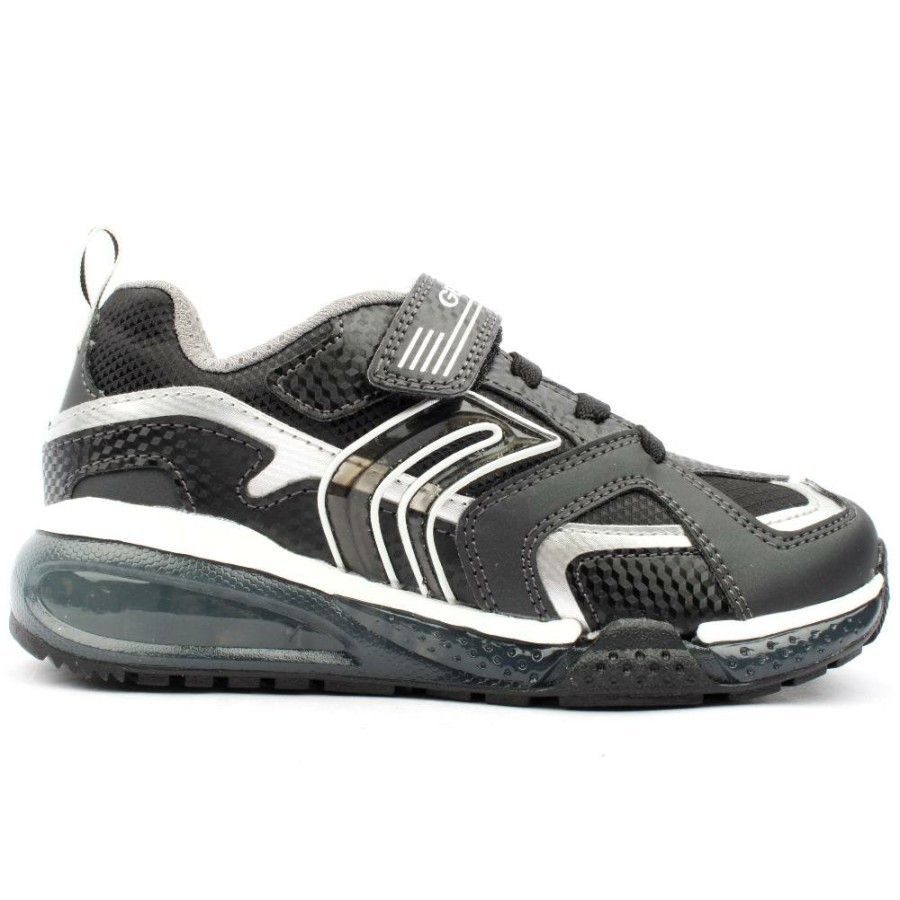 Kids Geox | J36Fee Bayon Trainer - Black Silver