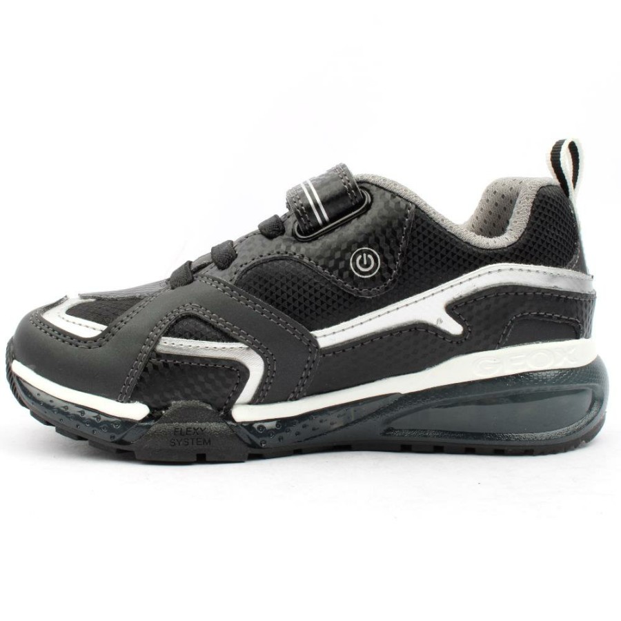 Kids Geox | J36Fee Bayon Trainer - Black Silver