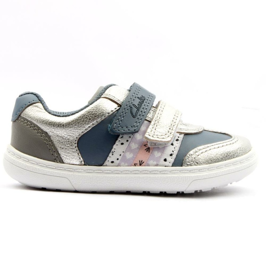 Kids Clarks | Flash Web T Velcro Shoe - Denim F