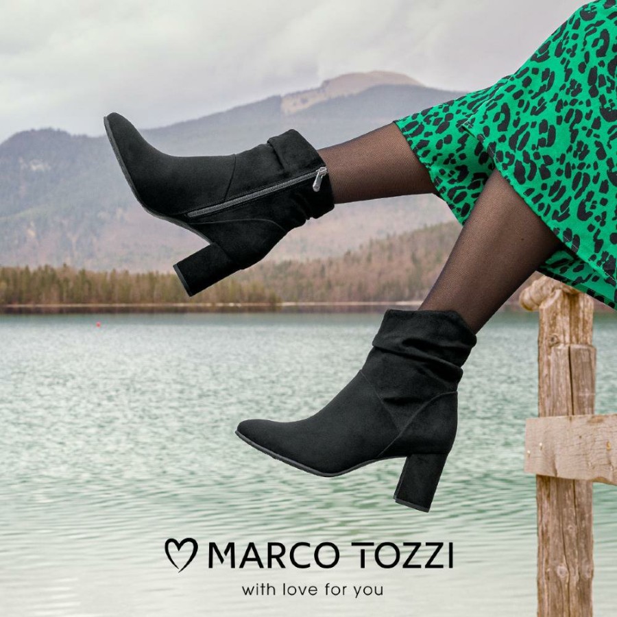 Women Marco Tozzi | 25307 Ankle Boot - Black Suede