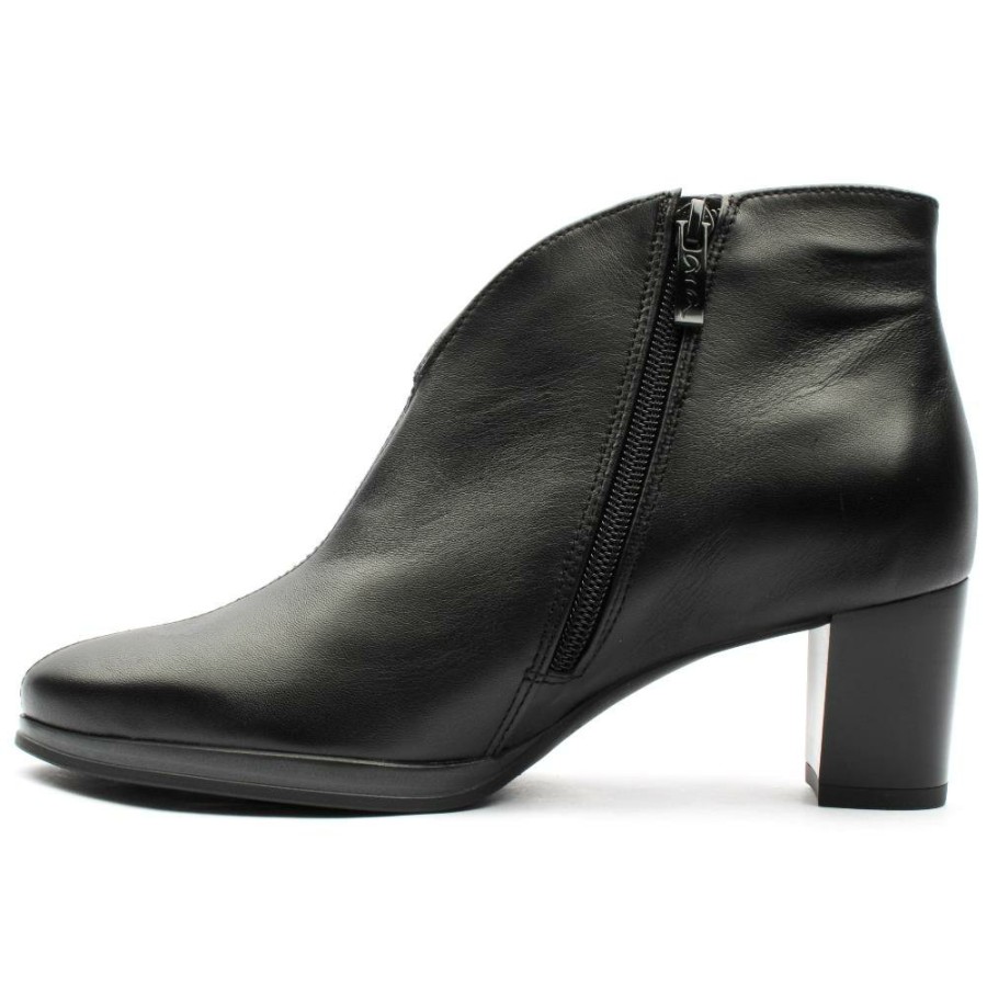 Women Ara | 23400 Ankle Heeled Boot - Black Leather