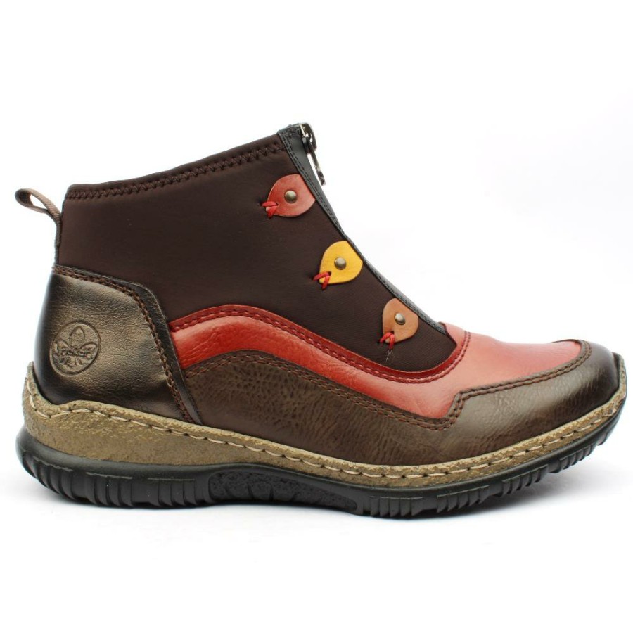 Women Rieker | N3277 Ankle Boot - Brown Multi