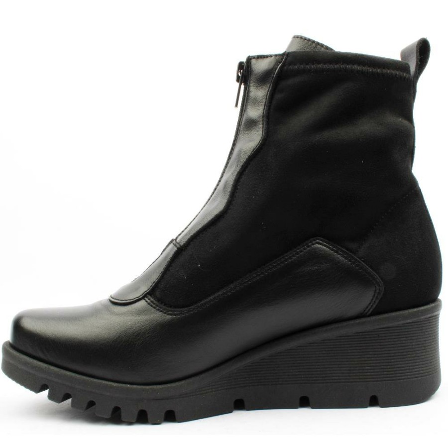 Women Pepe Menargues | Pepe Menagues 20855 Wedge Boot - Black