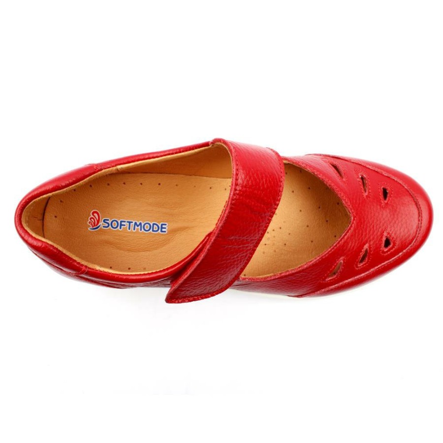 Women Softmode | Claire Strap Shoe - Red