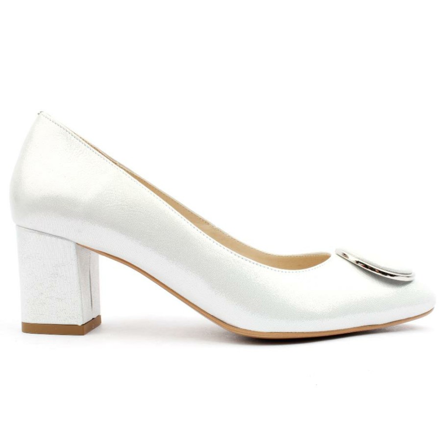 Women Emis | 7902 979 Court Shoe - White Silver