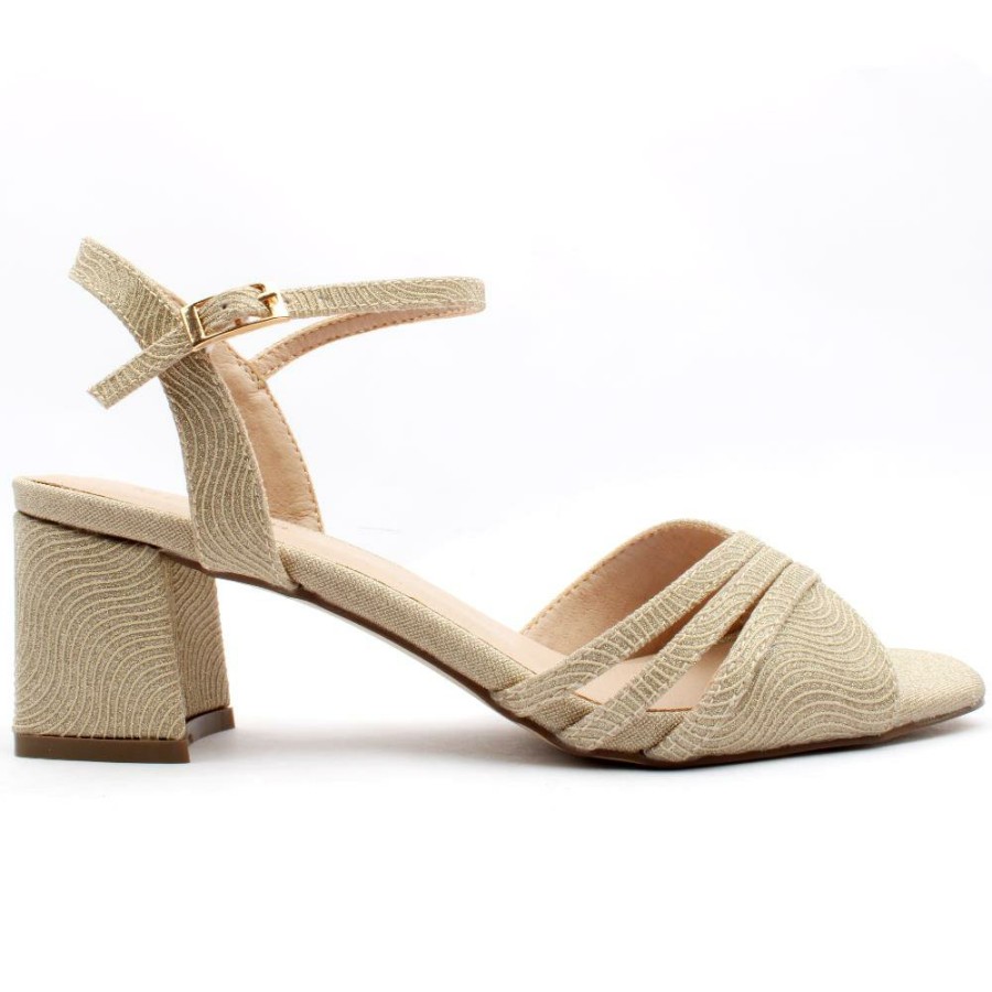 Women Menbur | 23689 Block Heel Sandal - Gold