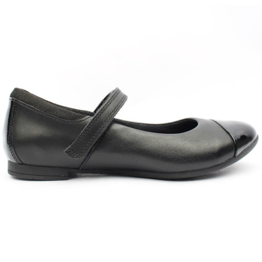 Kids Clarks | Scala Gem Strap Shoe - Black F