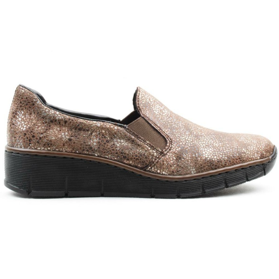 Women Rieker | 53766 Slip On Shoe - Brown