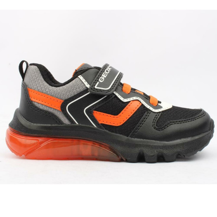 Kids Geox | J36Lbc Ciberdron Trainer - Black Orange