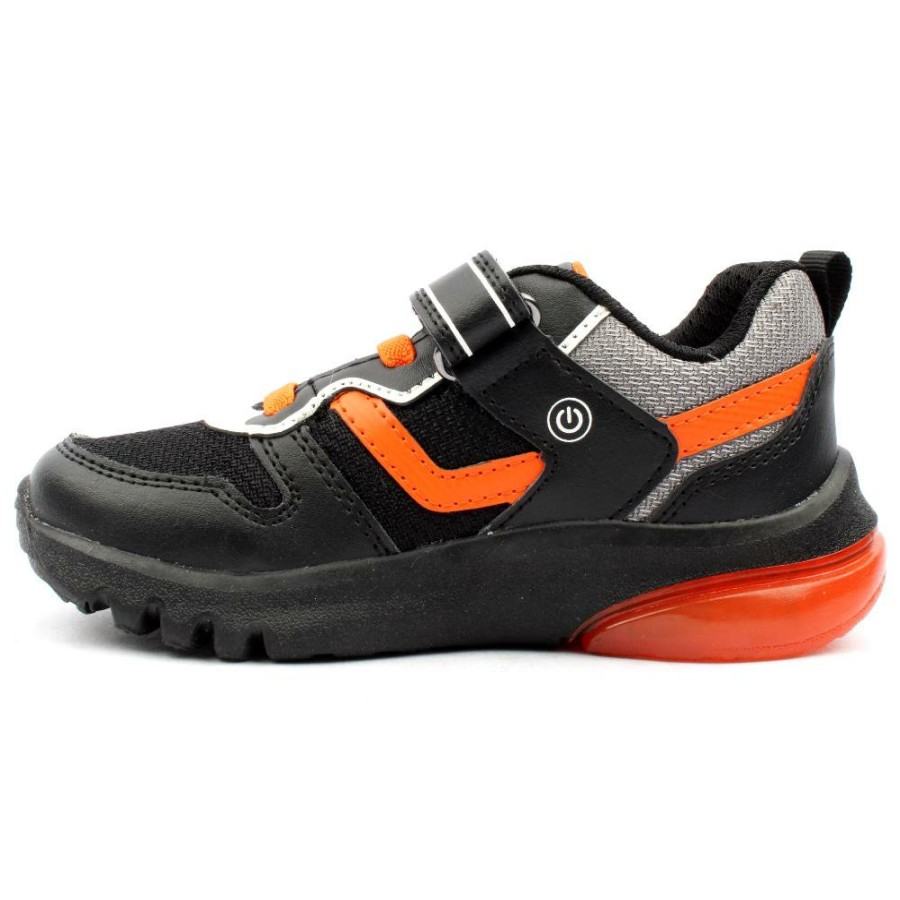 Kids Geox | J36Lbc Ciberdron Trainer - Black Orange