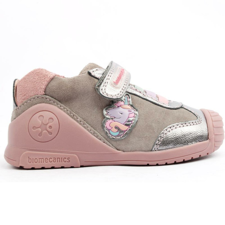 Kids Garvalin | Biomecanics 231112 Velcro Shoe - Grey/Pink