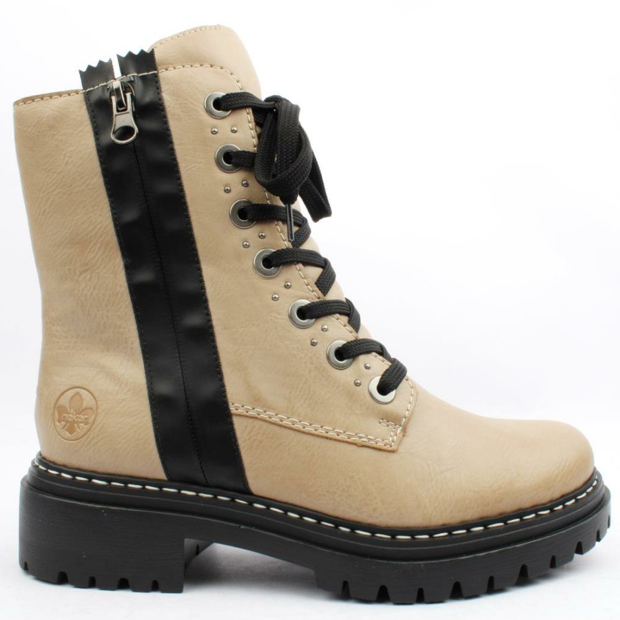 Women Rieker | 72634 Laced Boot - Beige