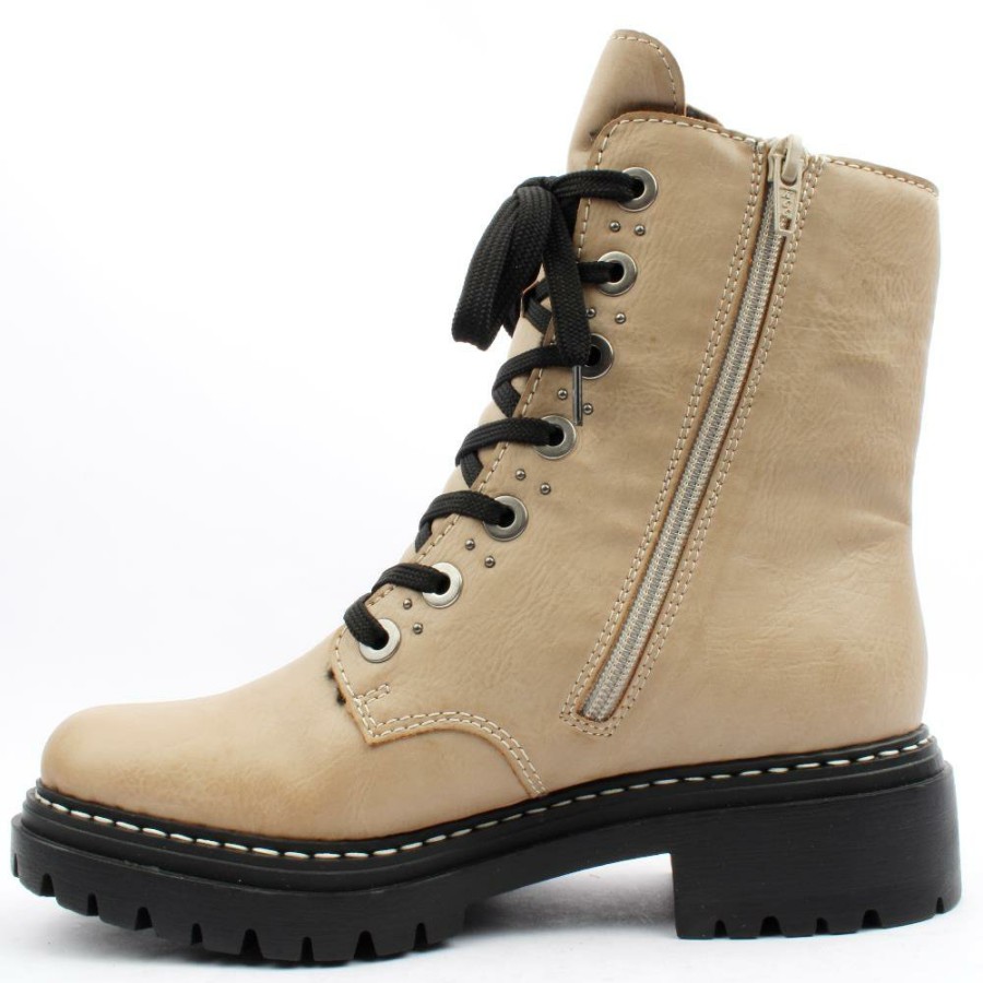 Women Rieker | 72634 Laced Boot - Beige