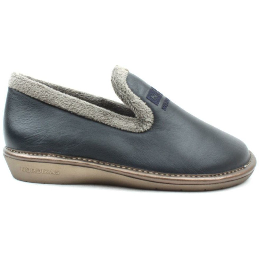 Women Nordika | 305Leather Slipper - Navy Grey