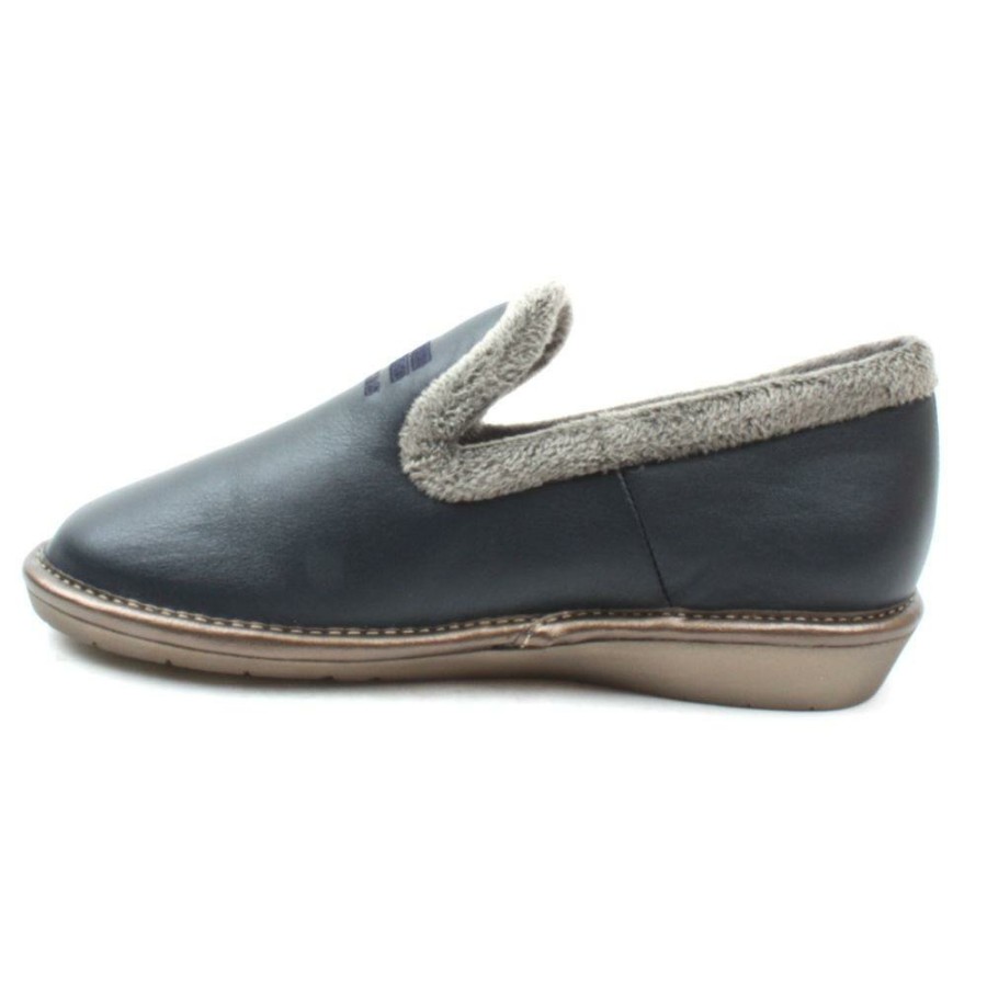 Women Nordika | 305Leather Slipper - Navy Grey