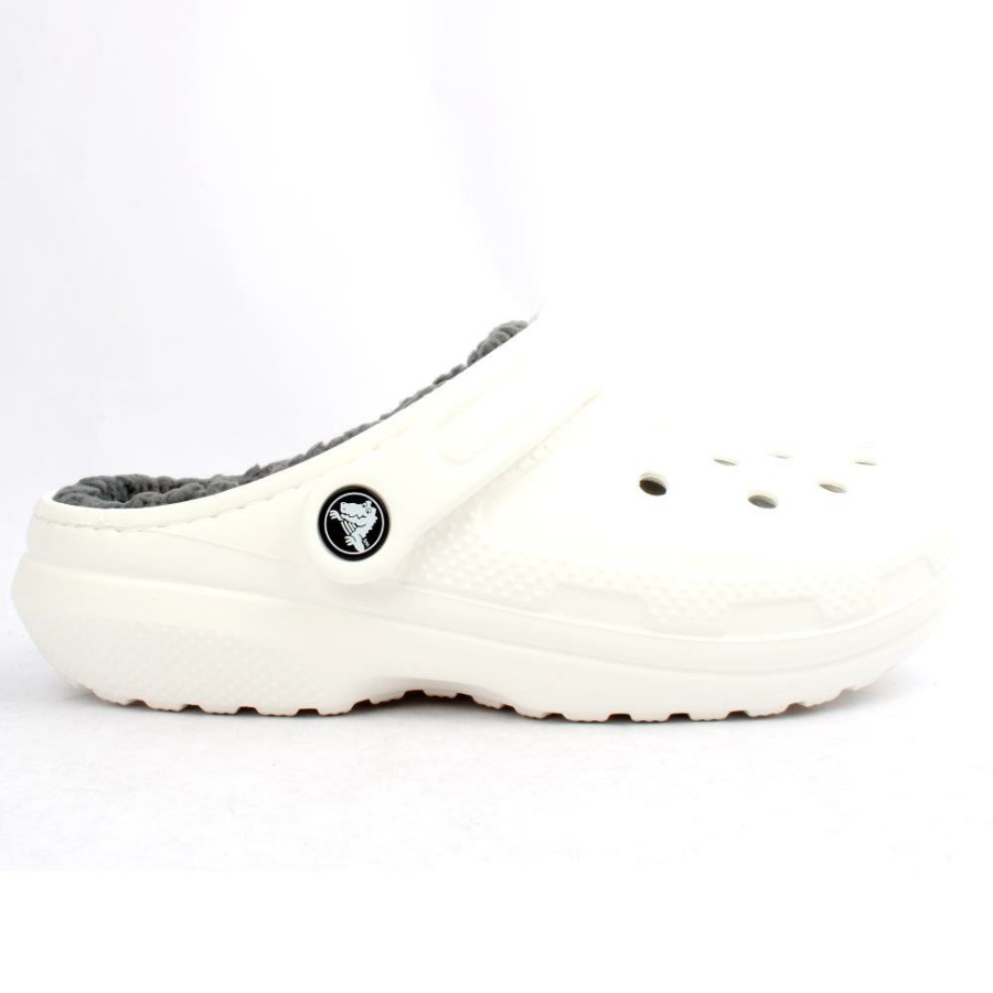 Women Crocs | 203591 Unisex Lined Clog - White Grey