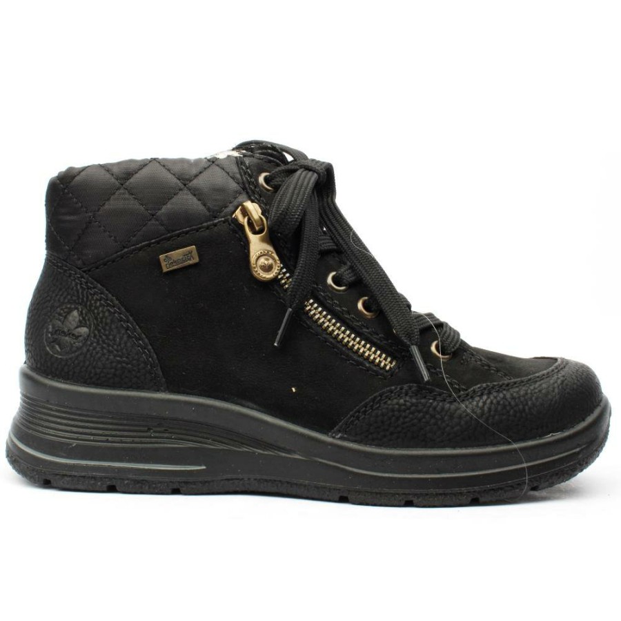 Women Rieker | L7701 Laced Boot - Black Black