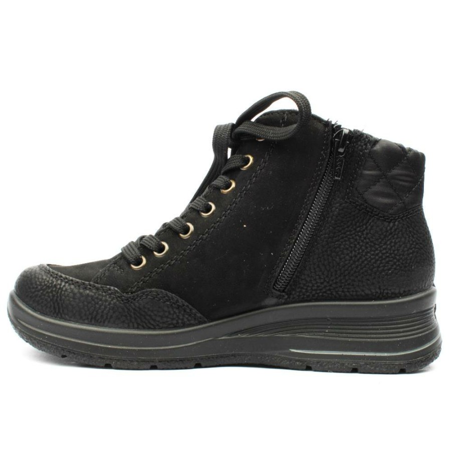 Women Rieker | L7701 Laced Boot - Black Black