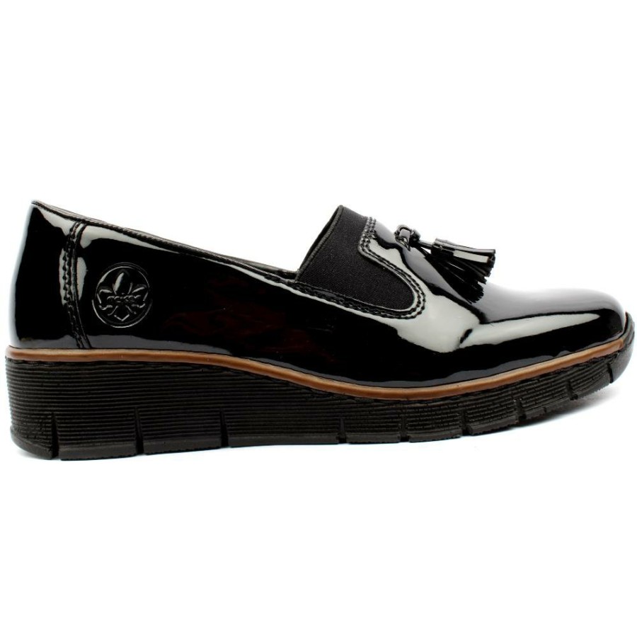 Women Rieker | 53751 Toggle Shoe - Black Patent