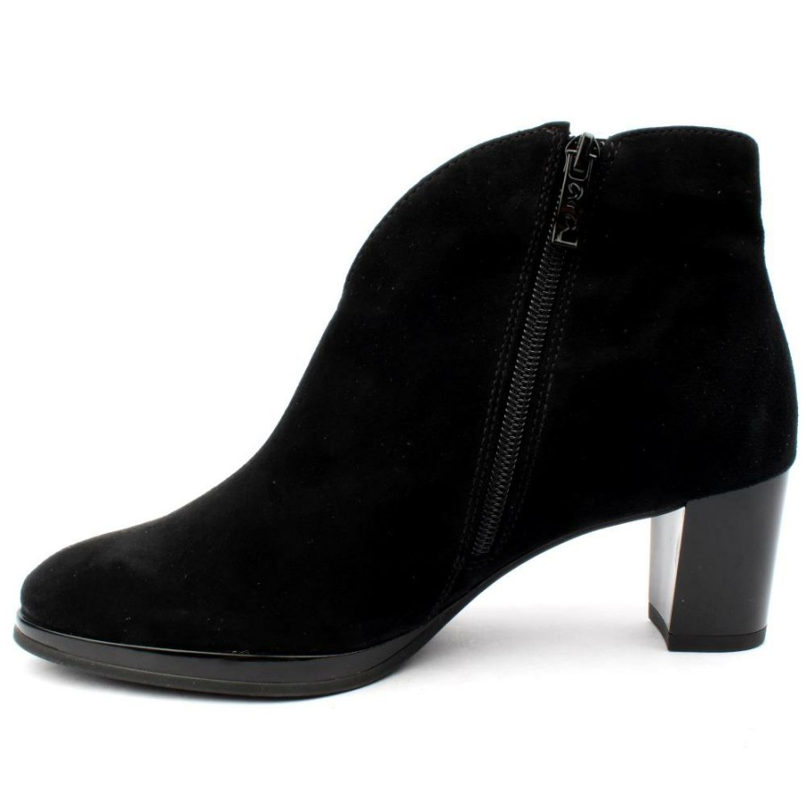 Women Ara | 23400 Ankle Heeled Boot - Black Suede