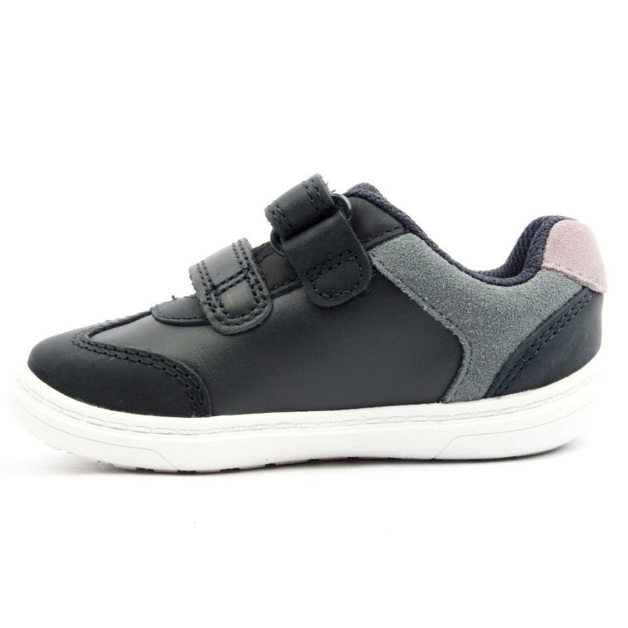 Kids Clarks | Flash Band T Junior Shoe - Navy Leather G