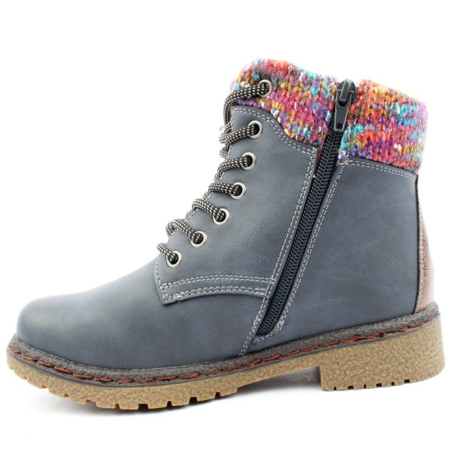 Women Lunar | Glb099Jalapeno Laced Boot - Blue