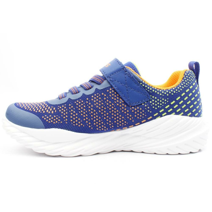 Kids Skechers | 403753L Nitro Sprint Junior Run - Blue Orange