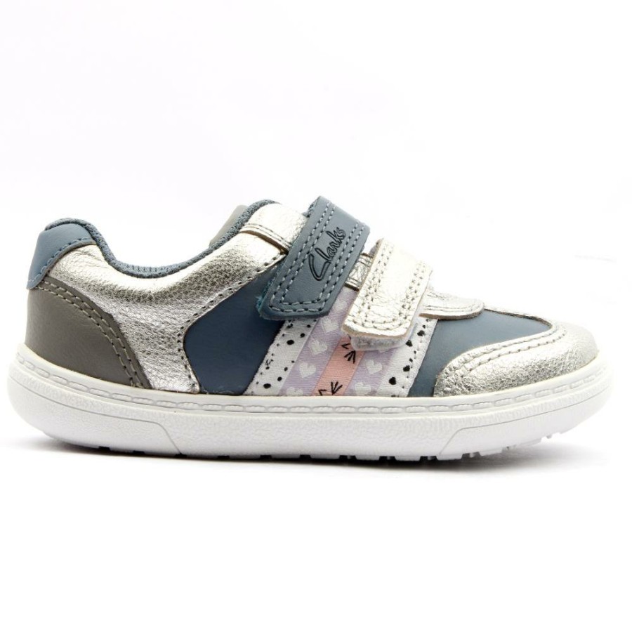 Kids Clarks | Flash Web T Velcro Shoe - Denim G