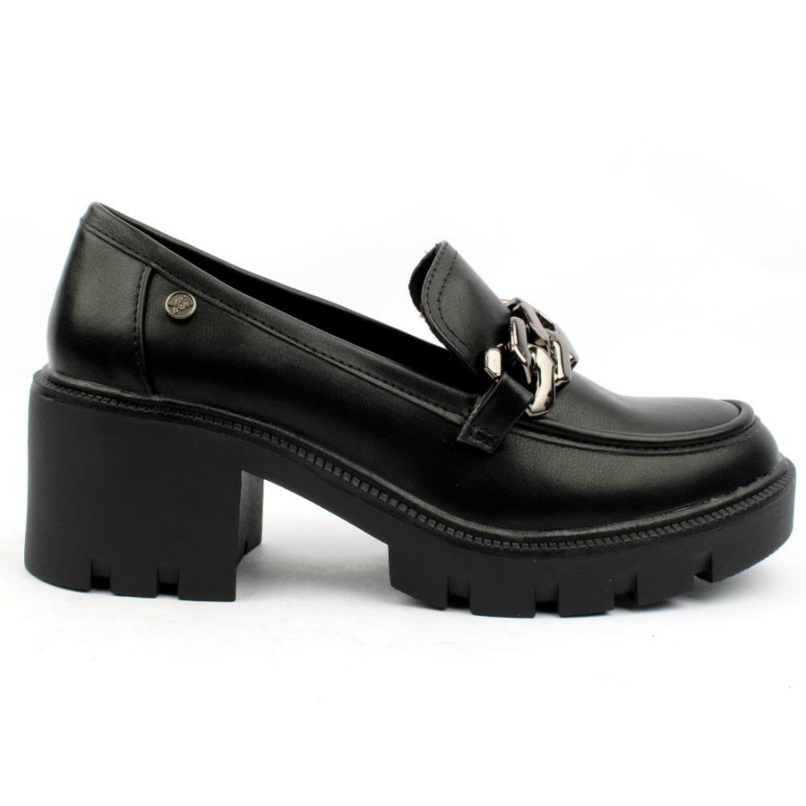 Women XTI | 142069 Heeled Loafer - Black