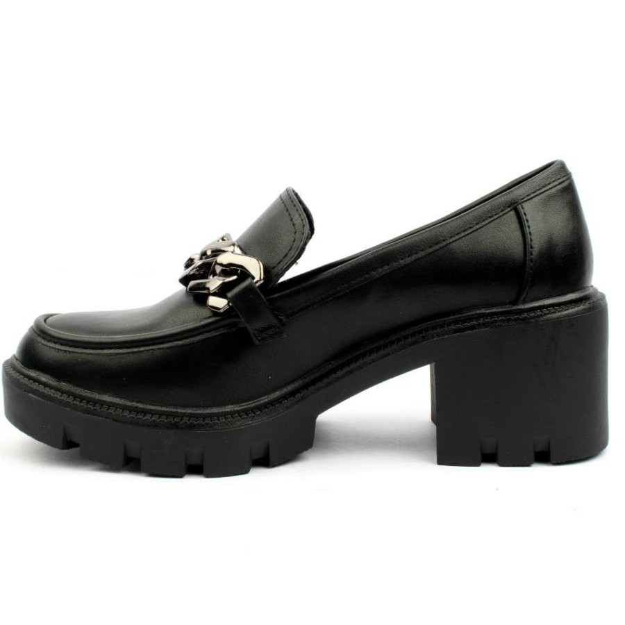 Women XTI | 142069 Heeled Loafer - Black