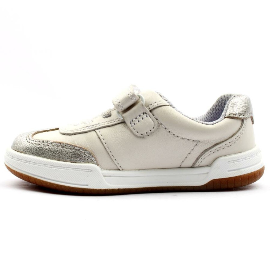 Kids Clarks | Fawn Family T Velcro Shoe - White G