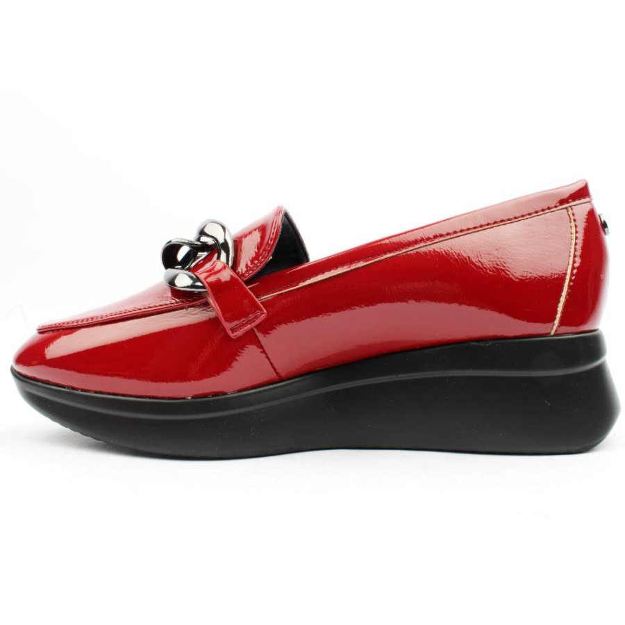 Women Lotus | Preston Wedge Slip On Shoe - Red Patent