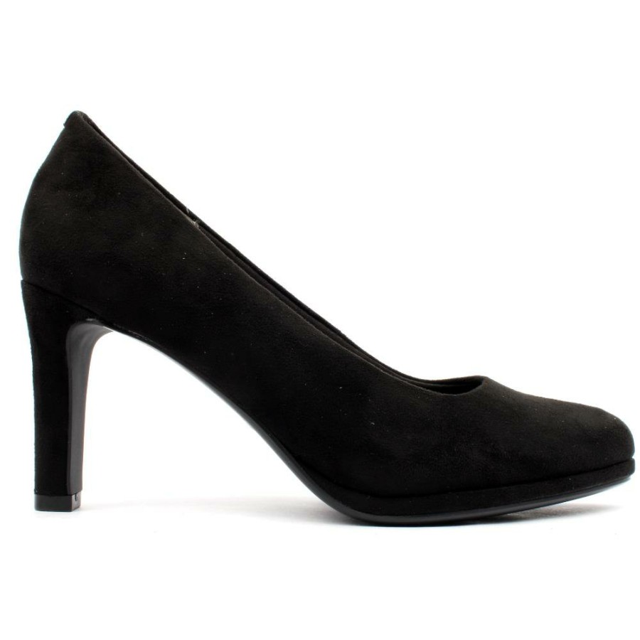 Women Tamaris | 22438 Court Shoe - Black Suede