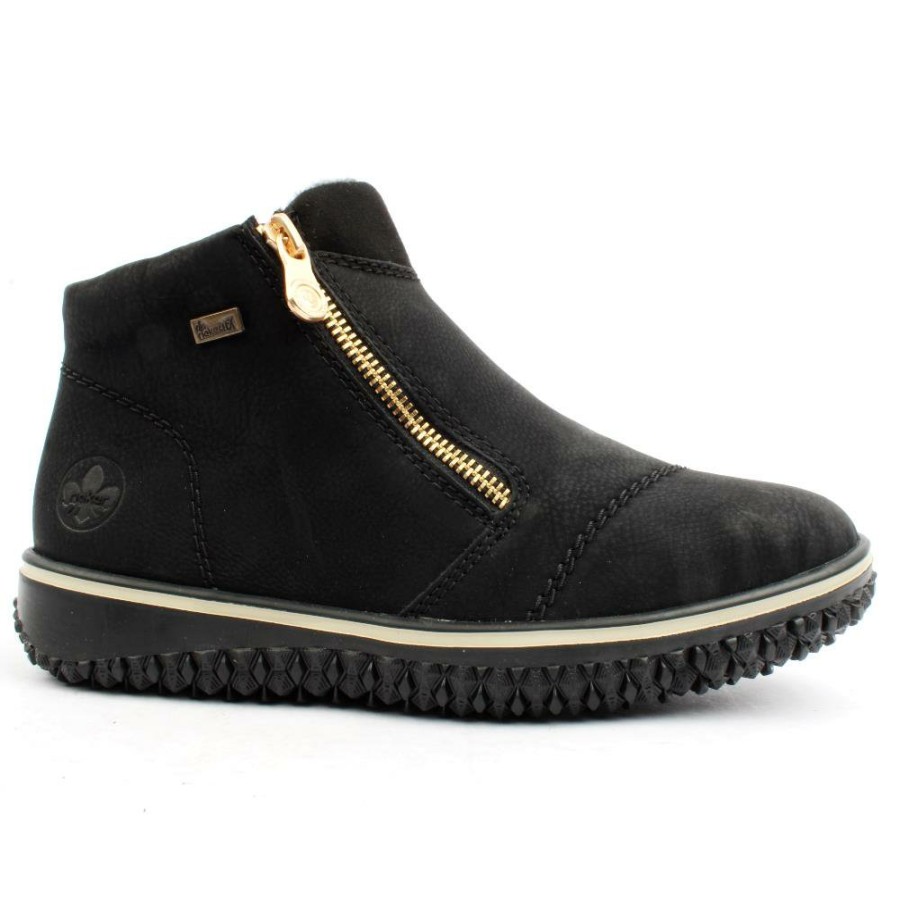 Women Rieker | Z4265 Zip Boot - Black