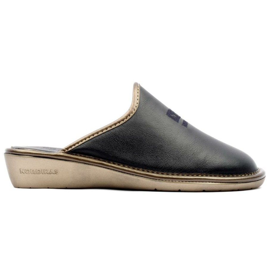 Women Nordika | 281 Leather Slipper Mule - Navy Grey