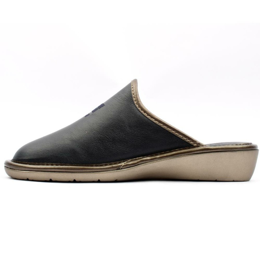 Women Nordika | 281 Leather Slipper Mule - Navy Grey