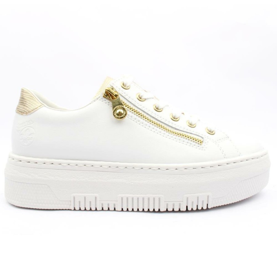 Women Rieker | M1921 Laced Shoe - White Gold