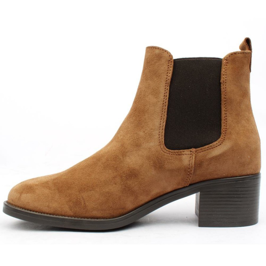 Women Tamaris | 25026 Gusset Heeled Boot - Tansuede