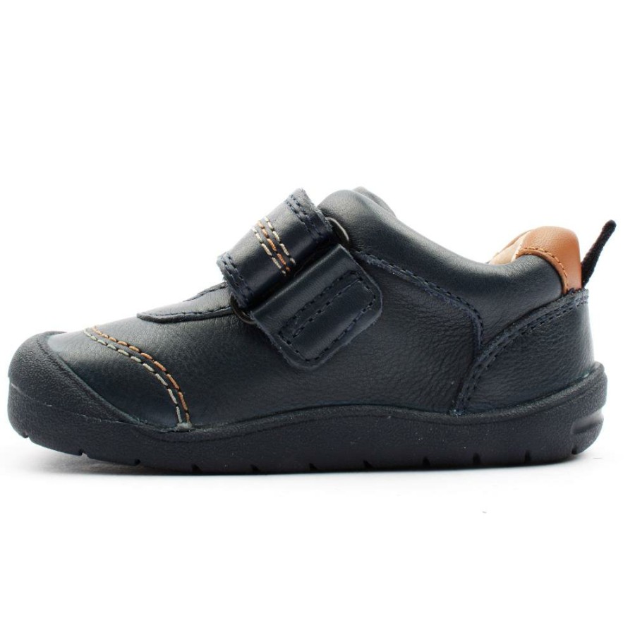 Kids Startrite | Footprint Strap Shoe - Navy Leather G